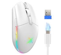 TECKNET Souris Gaming Rechargeable, Souris sans Fil Gamer 8000 DPI avec sans Fil/Souris Filaire Double Mode, 6 Boutons Programmables, Éclairage RGB 6 Modes, Compatible Windows 11/10/8/7/XP