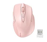 TECKNET Souris sans Fil, 2.4G Souris Optique 4000 DPI avec 6 Niveaux Réglable, Souris Ergonomique pour PC, Ordinateur Bureau/Portable - Rose