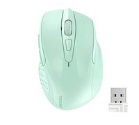 TECKNET Souris sans Fil, 2.4G Souris Optique 4000 DPI avec 6 Niveaux Réglable, Souris Ergonomique pour PC, Ordinateur Bureau/Portable - Vert