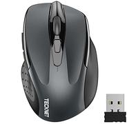 TeckNet Souris sans fil 2.4G – Optique 2600 DPI, Ergonomique, Récepteur USB – Gris