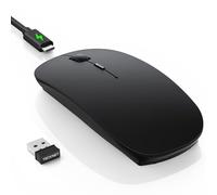 TECKNET Souris Bluetooth sans fil avec 4800/3200/2400/1600/1200/800 DPI réglable, 2,4 G, souris sans fil 4 boutons, Bluetooth 5.0 Mini souris sans fil portable pour ordinateur portable/MacBook