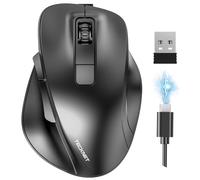 TECKNET Souris sans fil Bluetooth rechargeable avec 3 appareils (2 x Bluetooth + USB), 4800 DPI, 6 boutons, souris sans fil silencieuse ergonomique pour ordinateur portable, PC, tablette, MacBook