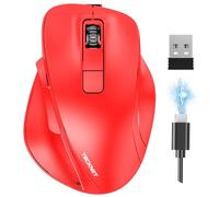 TECKNET Souris sans fil Bluetooth rechargeable avec 3 appareils (2 x Bluetooth + USB), 4800 DPI, 6 boutons, souris sans fil silencieuse ergonomique pour ordinateur portable, PC, tablette, MacBook