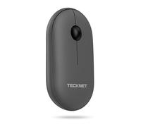TECKNET Souris sans Fil Bluetooth, Souris Ordinateur Bluetooth 5.0/3.0 Plus 2.4GHz, Souris Silencieuse avec récepteur USB, Pratique et Confortable pour PC/Mac/Laptop/Chromebook - Gris