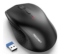 TECKNET Souris sans Fil Classic 2.4G Souris sans Fil USB Optique PC Ordinateur Portable, 3200 DPI, 6 Niveaux de DPI Ajustables, Nano-récepteur, 6 Boutons pour Windows Mac Macbook Linux