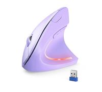 TECKNET Souris Verticale, 4800 DPI Souris sans Fil Ergonomique, Protège Le Bras, Souris sans Fil 6 Boutons pour PC, Ordinateur Portable, Mac, Pourpre