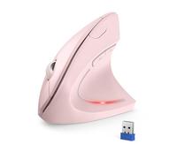 TECKNET Souris Verticale, 4800 DPI Souris sans Fil Ergonomique, Protège Le Bras, Souris sans Fil 6 Boutons pour PC, Ordinateur Portable, Mac, Rose