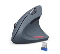TECKNET Souris Verticale, 4800 DPI Souris sans Fil Ergonomique, Protège Le Bras, Souris sans Fil 6 Boutons pour PC, Ordinateur Portable, Mac, Gris