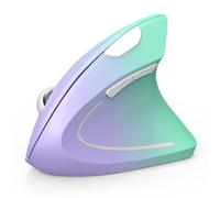 TECKNET Souris Verticale, 4800 DPI Souris sans Fil Ergonomique, Protège Le Bras, Souris sans Fil 6 Boutons pour PC, Mac, Vert Violet