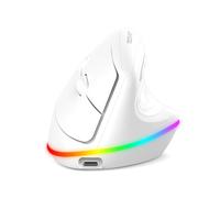 TECKNET Souris Verticale Ergonomique Rechargeable, Double Mode BT+2.4G