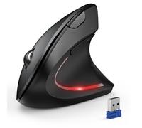 TECKNET Souris Verticale sans Fil, Souris Ergonomique Bluetooth(BT5.0/3.0+2.4G),Mouse Silencieuse avec Récepteur USB,Réglable à 4800 DPI pour Ordinateur Portable, Ordinateur de Bureau, PC, MacBook