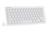 TECKNET Clavier et Souris sans Fil, 2,4 G Silencieux avec Récepteur Nano USB, France AZERTY, 12 Raccourcis Multimédia pour Ordinateur, PC, Ordinateur Portable, Ordinateur de Bureau, Android Smart TV