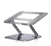 TECKNET Support Ordinateur Portable, Support PC Portable Ergonomique Rotatif à 180°, Laptop Stand Compatible avec MacBook Air, Pro, Dell Et Tous Les Ordinateurs Portables 10-17,3 Pouces - Gris