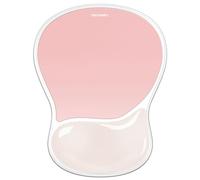 TECKNET Tapis de Souris Ergonomique avec Repose-Poignet en Gel en Forme de Goutte, Surface PVC & Base PU, Imperméable, Anti-Dérapant pour Bureau, Étude, Jeu (Rose)