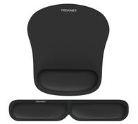 TECKNET Tapis de Souris et Repose-Poignet Clavier, Mouse Pad Ergonomique en Mousse à Mémoire pour Bureau Ordinateur, Gamer, Antidérapant, Imperméable, Flexibilité Pliable