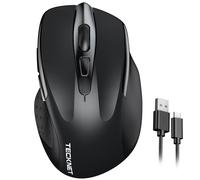 TECKNET TK-MS009 Souris sans fil ergonomique et silencieuse - 6 DPI - rechargeable - Noir