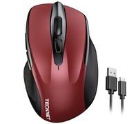 TECKNET TK-MS009 Souris sans fil ergonomique silencieuse - 6 DPI -rechargeable - Rouge
