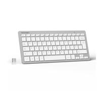 TECKNET X315 Clavier sans fil ergonomique - 78 touches - fin silencieux - Argent