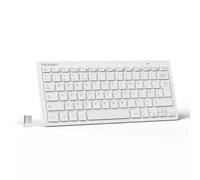 TECKNET X315 Clavier Sans Fil Ergonomique Silencieux 2.4GHz 78 Touches - Blanc