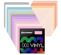 TECKWRAP 001 Lot de 32 feuilles de vinyle permanent pastel (brillantes et mates) - 16 couleurs pastel pour tasses, décalcomanies, projets de bricolage, gobelets, tasses et plus encore - Compatible