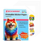 TECKWRAP Lot de 15 feuilles magnétiques imprimables de 21,6 x 27,9 cm en vinyle pour imprimante à jet d'encre, blanc mat, autocollant flexible et photos
