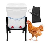 TECKZOON Abreuvoir Automatique 12 L avec Couverture Thermique, 8 Coupelles & Remplissage Automatique, 3 Modes d’Installation, Abreuvoir Chauffant Anti-Gel pour Volaille en Hiver & Poulailler
