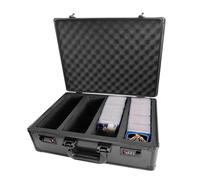 TECKZOON Boîte de Rangement pour Cartes à Collectionner 4 rangées avec Serrure à Combinaison, Plus de 160 Cartes, Mallette pour Cartes gradées PSA BGS CSG avec Compartiments en Mousse