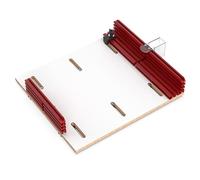 TECKZOON Butée transversale en MDF pour scie circulaire de table, chariot de coupe croisée de précision, avec rails de guidage en aluminium, butée réglable et protection transparente, pour des coupes