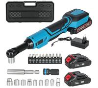 TECKZOON liquet Sans Fil 3/8 liquet Électrique avec 2x21V Batteries et Chargeur, 60 Nm, 400 tr/min, Inclus 8 Douilles et Adaptateur 1/2" et Rallonge, Idéal pour Auto et Bricolage