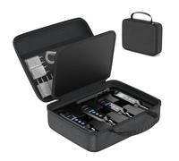 TECKZOON Kit de contrôleur DMX sans fil avec boîte, émetteur DMX512 et 3 récepteurs, autonomie de 20 h, récepteur avec écran tactile, système de contrôle de la lumière DMX sans fil pour éclairage de