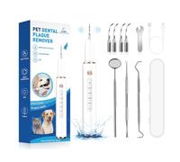 TECKZOON Kit de détartrage，à Domicile pour Humains, Chiens & Chats - 5 Modes réglables, 4 têtes interchangeables avec lumière LED, Détartrage Efficace & Nettoyage en Douceur