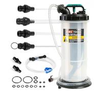 TECKZOON Pompe d’Aspiration d’Huile Manuelle 5,3 L, Pompe à vidange résistante à la Corrosion avec 6 tuyaux, soupape de sécurité, 2 Joints de Rechange & Tuyau 1,5 m pour Voiture, Moto, Bateau & Usage