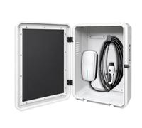 TECKZOON Wallbox Boîtier de protection extérieur pour chargeur mural Tesla | Boîte de protection résistante aux intempéries avec serrure, fenêtre de visualisation et support de câble, 50 x 40 x 18 cm