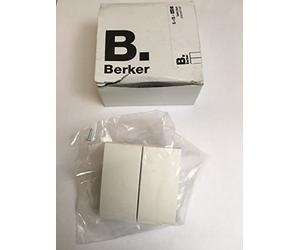 Tecla doble para interruptores/reguladores, series berker S.1/ B.3/ B.7 de hager, blanco, brillo