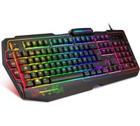 Teclado de Juegos K900 (Layout Español)-105 Teclas Semi-Mecánicas- Retroiluminación LED RGB,9 Modos: 8 predefinidos y 1 personalizable-19 teclas Anti-ghosting