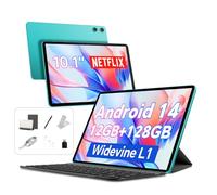 TECLAST P30 Tablette Android 14, 10,1 pouces, 12 Go RAM + 128 Go ROM, Octa-Core 2 GHz, WiFi 5 GHz, batterie 6000 mAh, avec étui, clavier et stylo