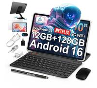 TECLAST P30T Tablette Tactile 10 Pouces Android 16 Tablette 10-Accessoire, 12Go RAM+128Go ROM(4To TF), 2GHz Octa-Core, Tablet avec Clavier+étui+Stylet+écouteurs, 5G WiFi/Widevine L1/6000mAh/GPS [2026]