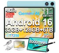 TECLAST P50 Tablette 11" Android 16, 4G LTE, avec Étui, 8000mAh,32Go+128Go | Écran 90Hz,Octa-Core T7250 2GHz,Gemini AI, Widevine L1, GPS, WiFi 6, 13MP,Tablette avec Stylet+Protecteur d'écran+Chargeur