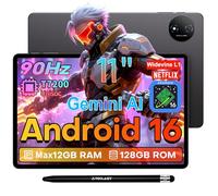TECLAST P50T Android 16 Tablette 11 Pouces Gemini AI, 90Hz Écran, 2.0GHz Octa Core, 2.4G+5G WiFi, 7000mAh, 12Go RAM+128Go ROM(TF 5To), Widevine L1, GPS/13MP/OTG/GMS, Tablette Tactile avec Stylet, 2026