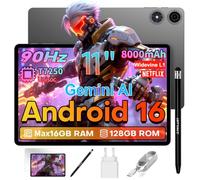 TECLAST P50T Tablette 11" 90Hz Android 16, 8000mAh,16Go+128Go+5To,WiFi 6 | Octa-Core T7250 2GHz, Gemini AI, Widevine L1, GPS, 13MP/OTG/GMS, Tablette Tactile avec Stylet+Protecteur d'écran+Chargeur
