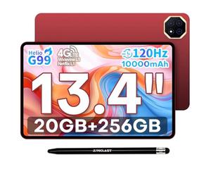 TECLAST T65 Plus Tablette 13.4 Pouces, Écran 120Hz, Helio G99 2.2GHz Octa-Core Gaming, 20Go RAM+256Go ROM(TF 8To), Dual SIM 4G LTE, 10000mAh/18W,Tablette Android/Widevine L1/13MP/OTG/GPS, 2026