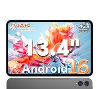 TECLAST T65 Tablette 13.4 Pouces Android 16, Gemini AI, Écran 120Hz, 4G LTE Dual SIM, 26Go RAM, 128Go ROM(TF 4TO), Widevine L1, 8000 mAh, Octa-Core 2.2GHz, Tablette Tactile pour Films, Gray
