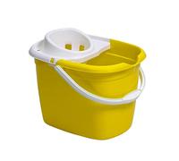 Tecman Seau à serpillère en plastique avec essoreuse, jaune, 1