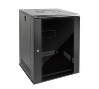Tecmojo Armoire réseau murale 15U pour équipement informatique de 19", avec porte en verre verrouillable et panneaux latéraux, ventilateur de refroidissement, profondeur de 450 mm, noir (15U)