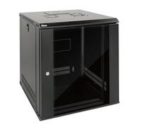Tecmojo Armoire serveur murale 12U 450 mm de profondeur avec porte verrouillable et panneaux latéraux noirs, porte en verre standard, pour équipement informatique de 48,3 cm, appareils A/V, emballage
