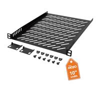 Tecmojo Étagère de montage en rack 0,5U pour rack de serveur de 25,4 cm de large, plateau cantilever ventilé de 25,4 cm de profondeur, étagère en métal pour armoire réseau, boîtier de serveur, flux