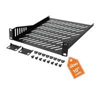 Tecmojo Étagère de montage en rack 1U pour rack de serveur de 25,4 cm de large, plateau cantilever ventilé de 20 cm de profondeur, étagère en métal pour armoire réseau, boîtier de serveur, flux d'air