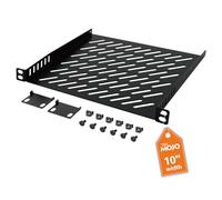Tecmojo Lot de 2 étagères de montage en rack 0,5U pour rack de serveur de 25,4 cm de large, plateau cantilever ventilé de 20 cm de profondeur, étagère en métal pour armoire réseau, boîtier de serveur
