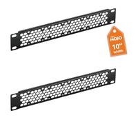Tecmojo Lot de 2 panneaux de montage en rack vierges ventilés 1U, en acier pour rack de serveur de 25,4 cm de large, armoire réseau, centre de données, laboratoires à domicile, noir