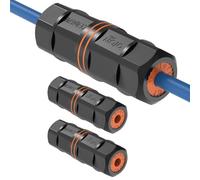 Tecmojo Lot de 3 coupleurs étanches Cat 6A, connecteur Ethernet extérieur IP68 pour CAT6A/CAT6/CAT5E/CAT5, rallonge Ethernet RJ45 blindée pour caméra IP et appareil PoE, 8,1 cm